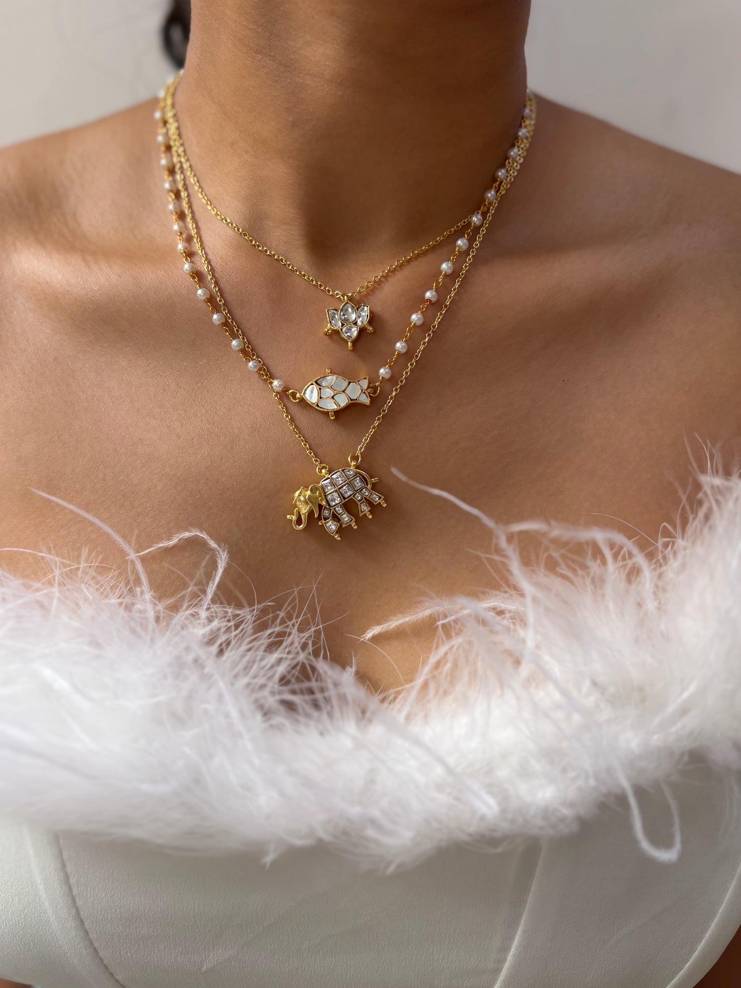 Layered Lotus Elephant Chain