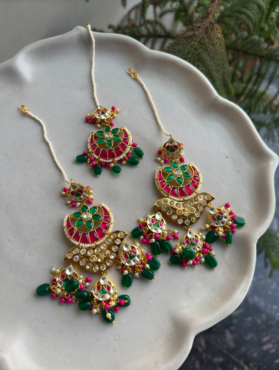 Tyohar Chandbali Tika Set