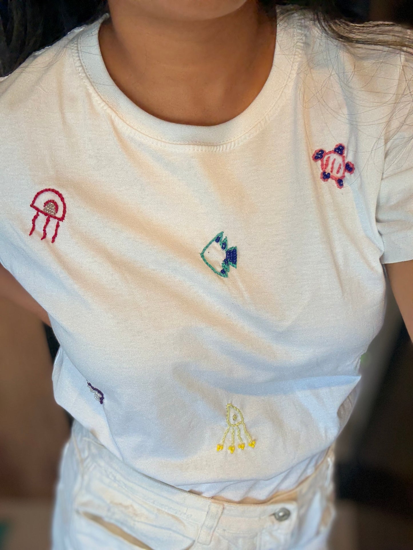 Ananya beach hand embroidered tshirt