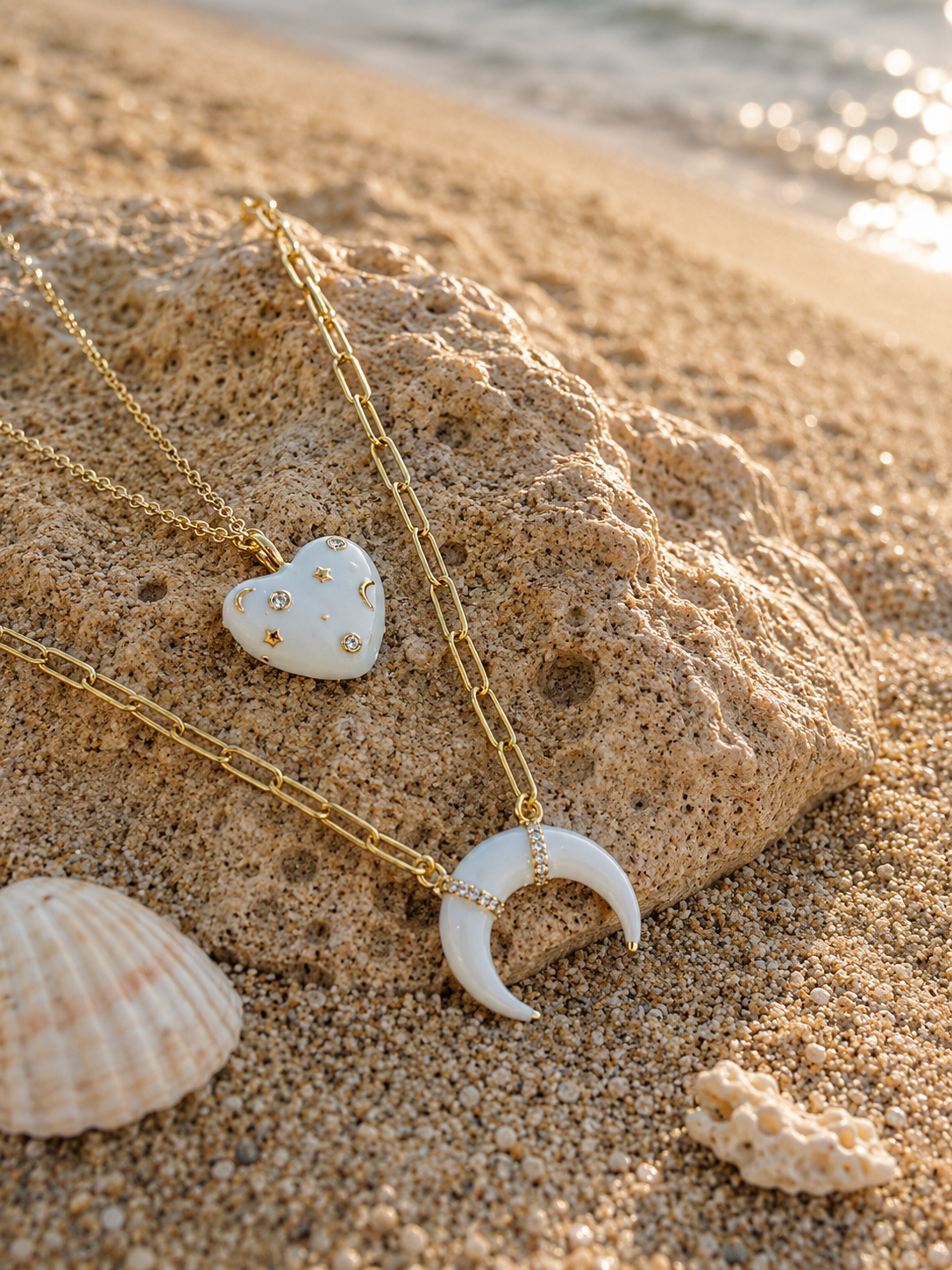 Moon & Heart Layered Neckchain