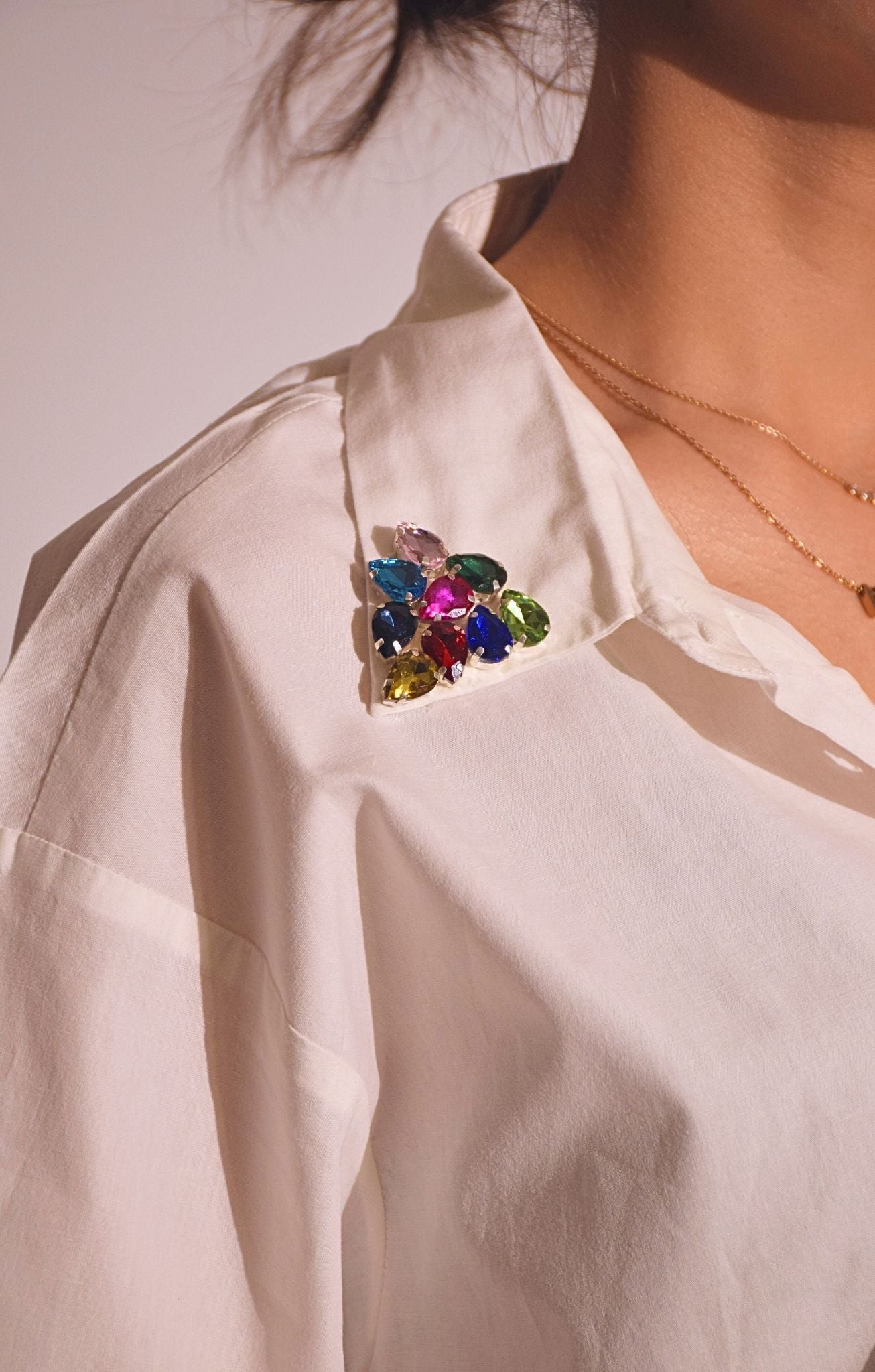 Royal Embellished Handcrafteds Crop Shirt