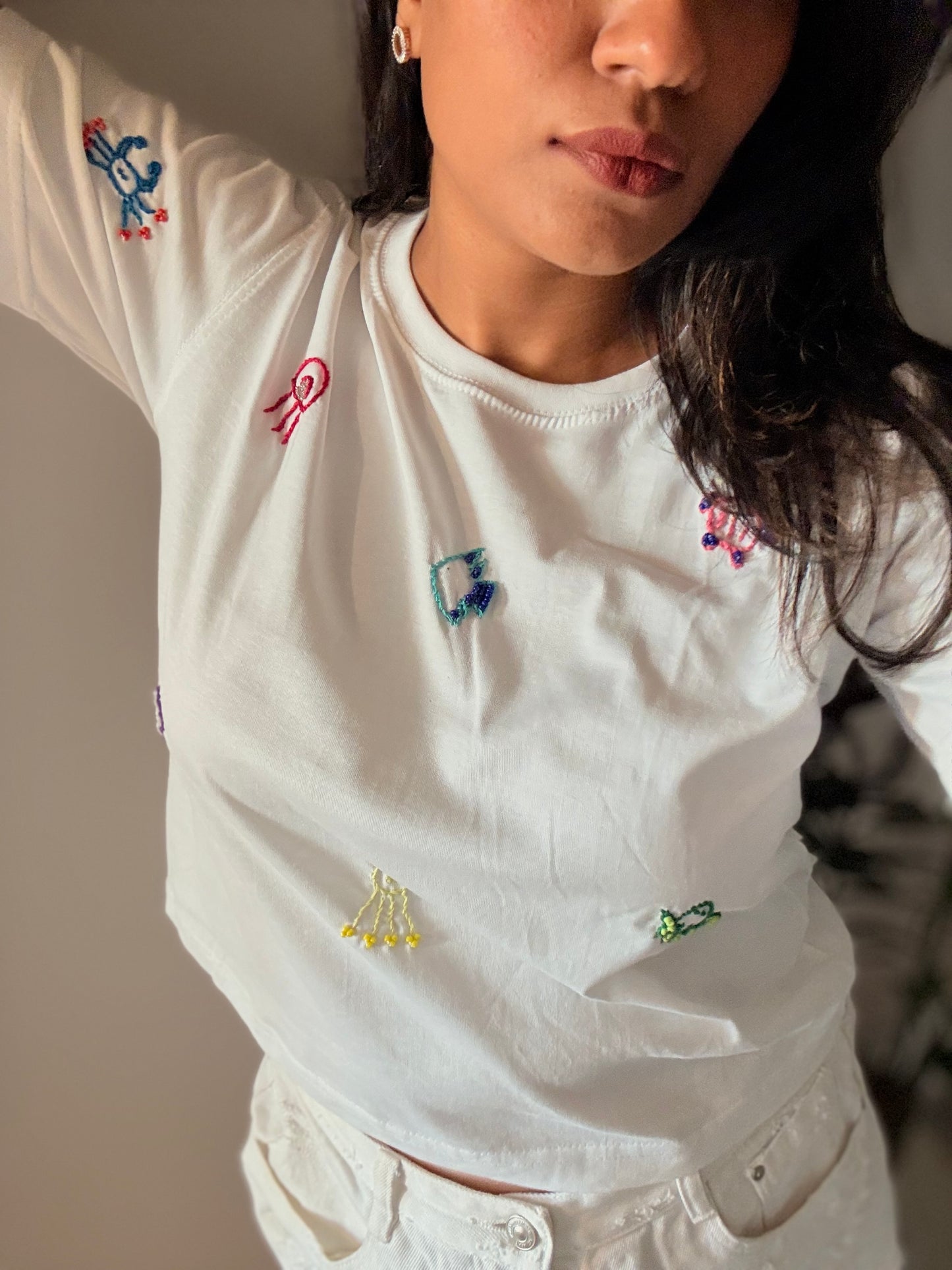 Ananya beach hand embroidered tshirt