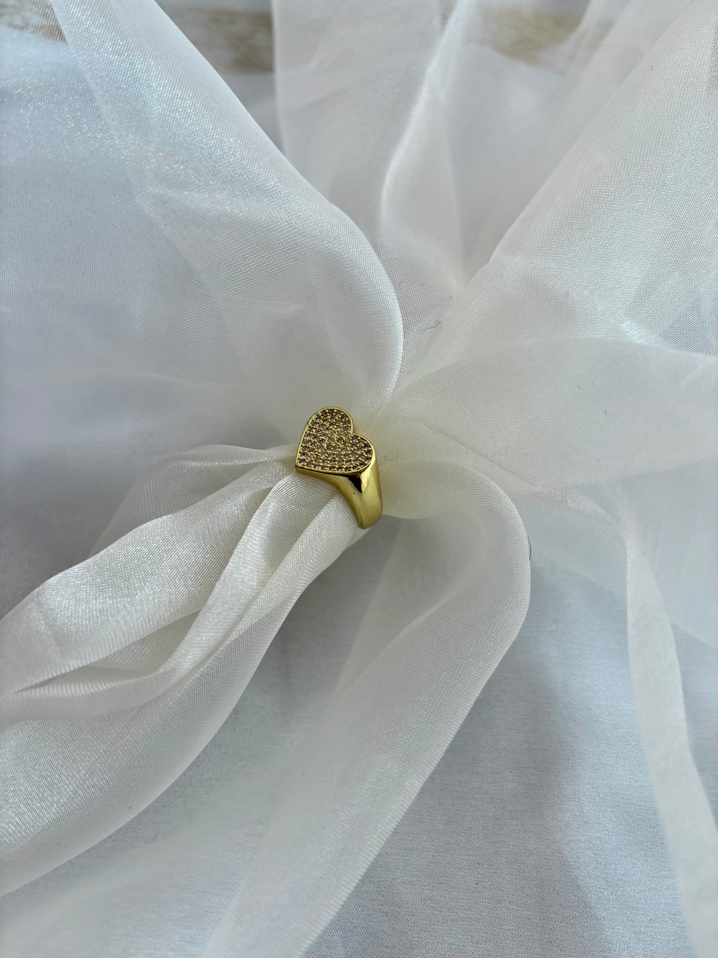 Studded heart ring
