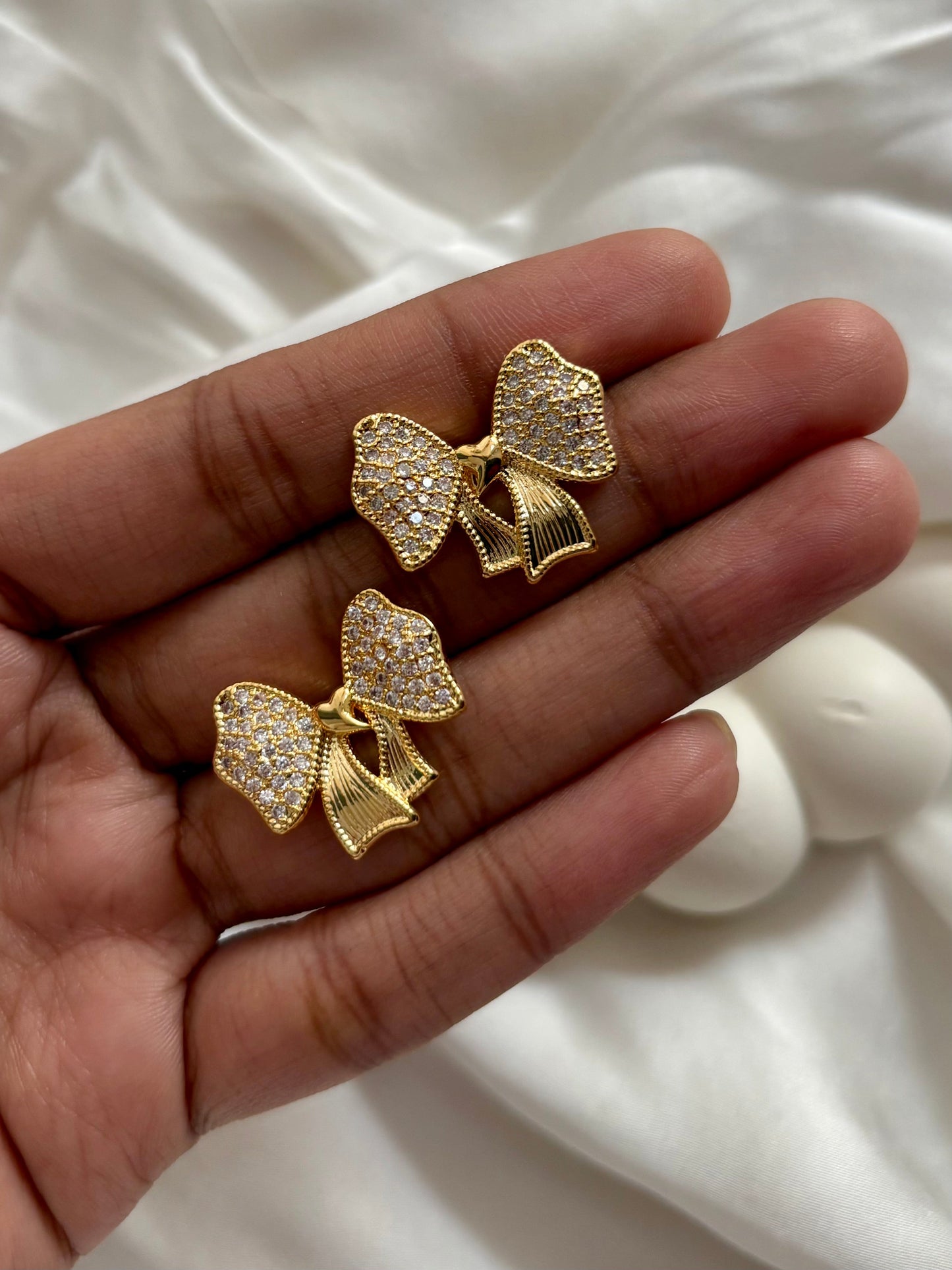 Studded Bow Earrings