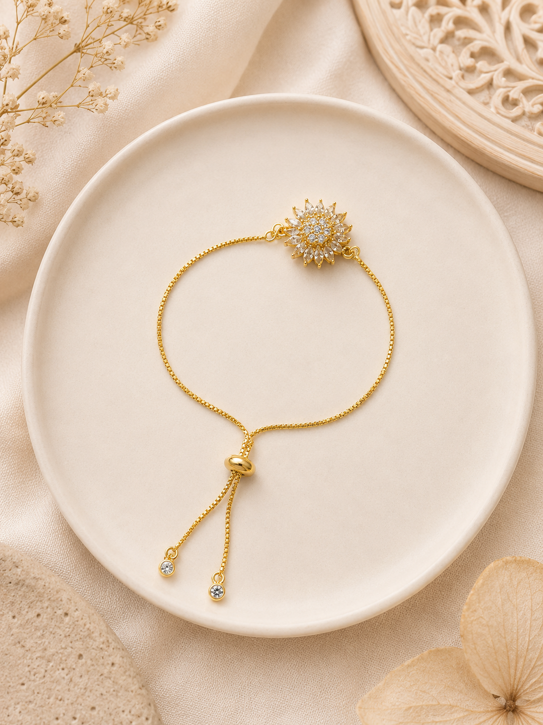 Sunflower Crystal Bracele5
