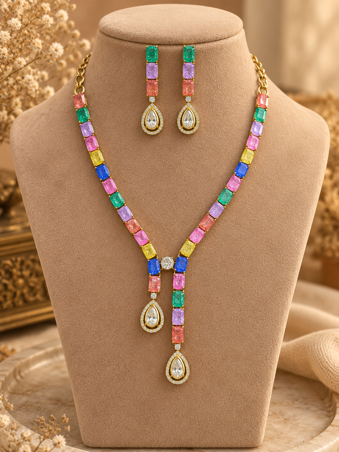 Rainbow Necklace Set