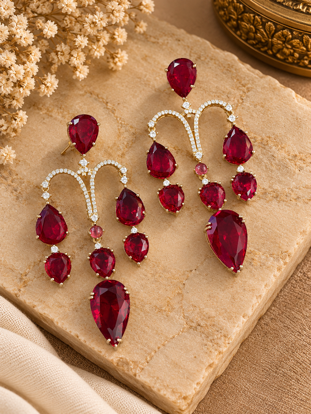 Red Statement Earrings