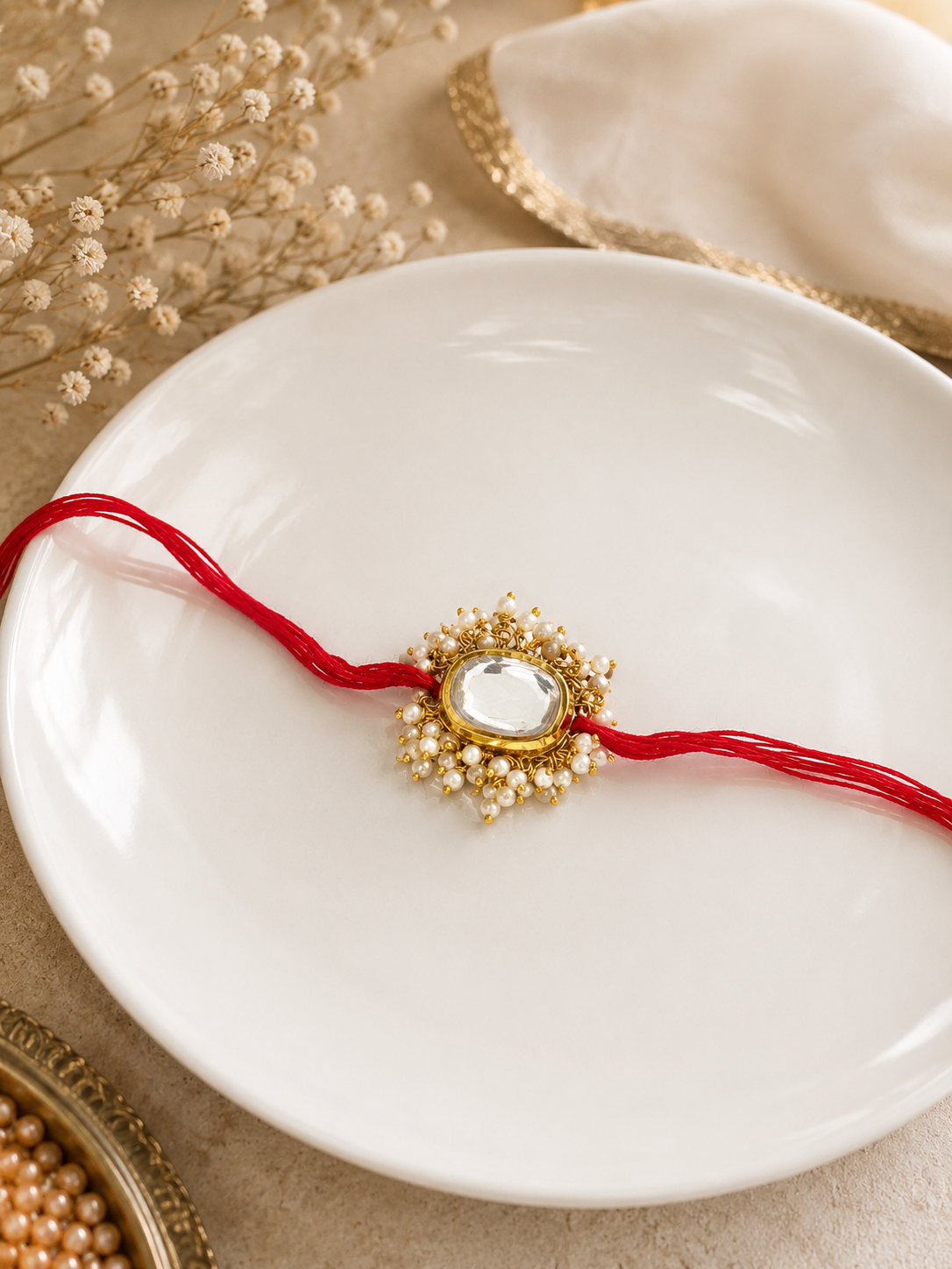 Minimal Kundan Rakhi