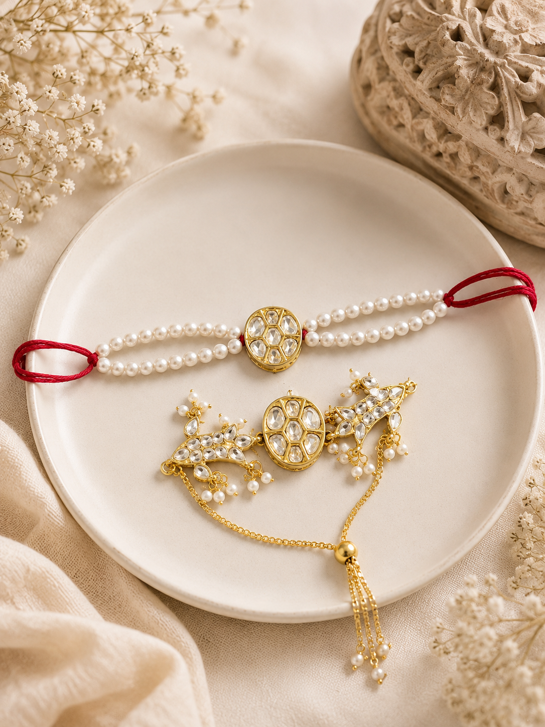 Polki Couple Rakhi