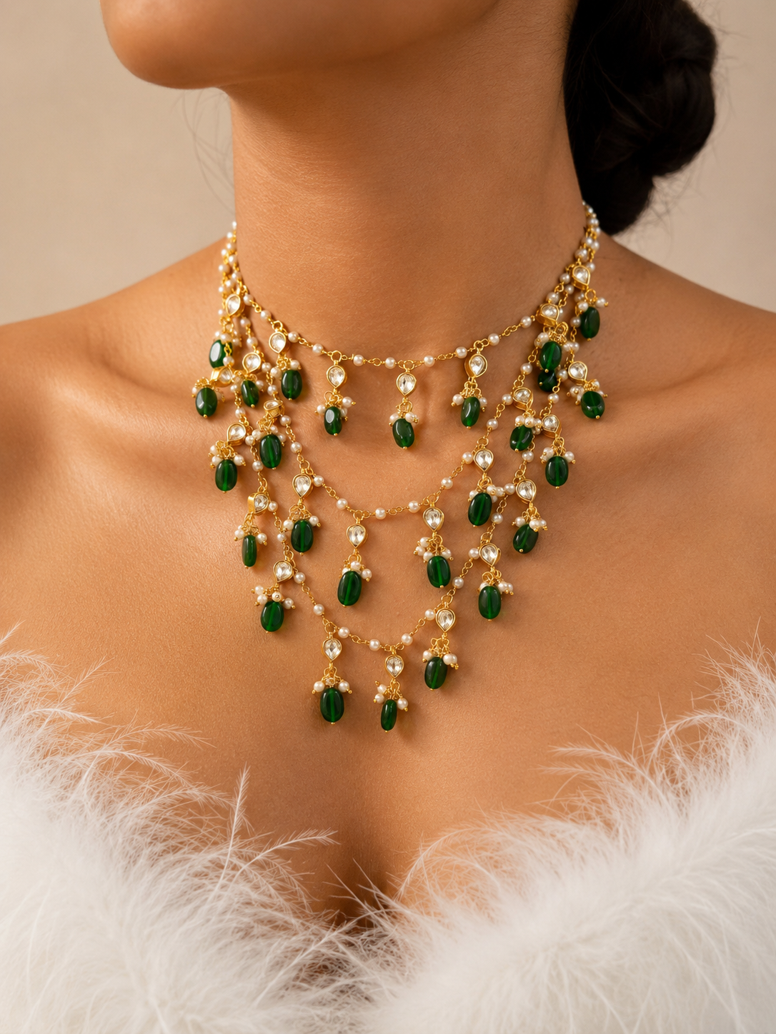 Green Layered Necklace