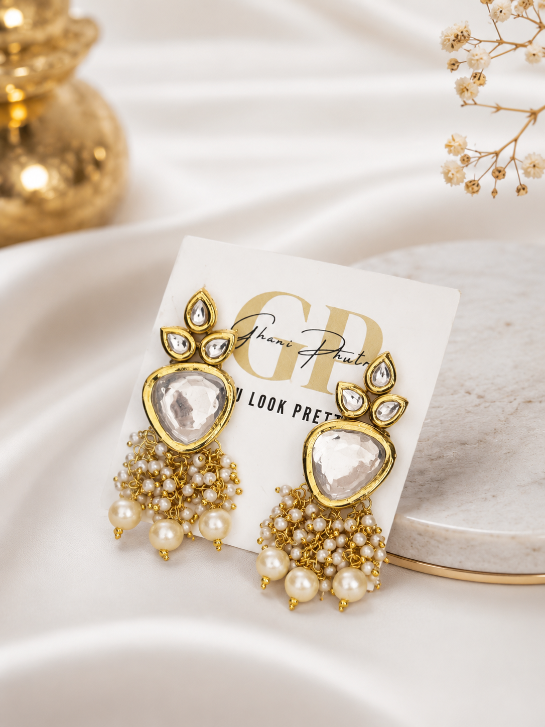 Kundan Pearl Earrings