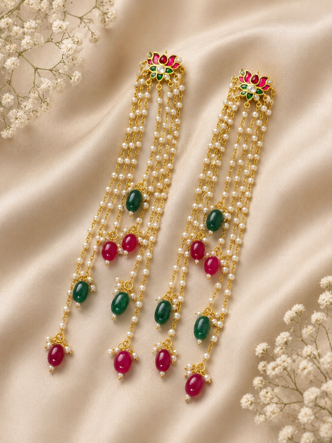 Lotus Long Earrings