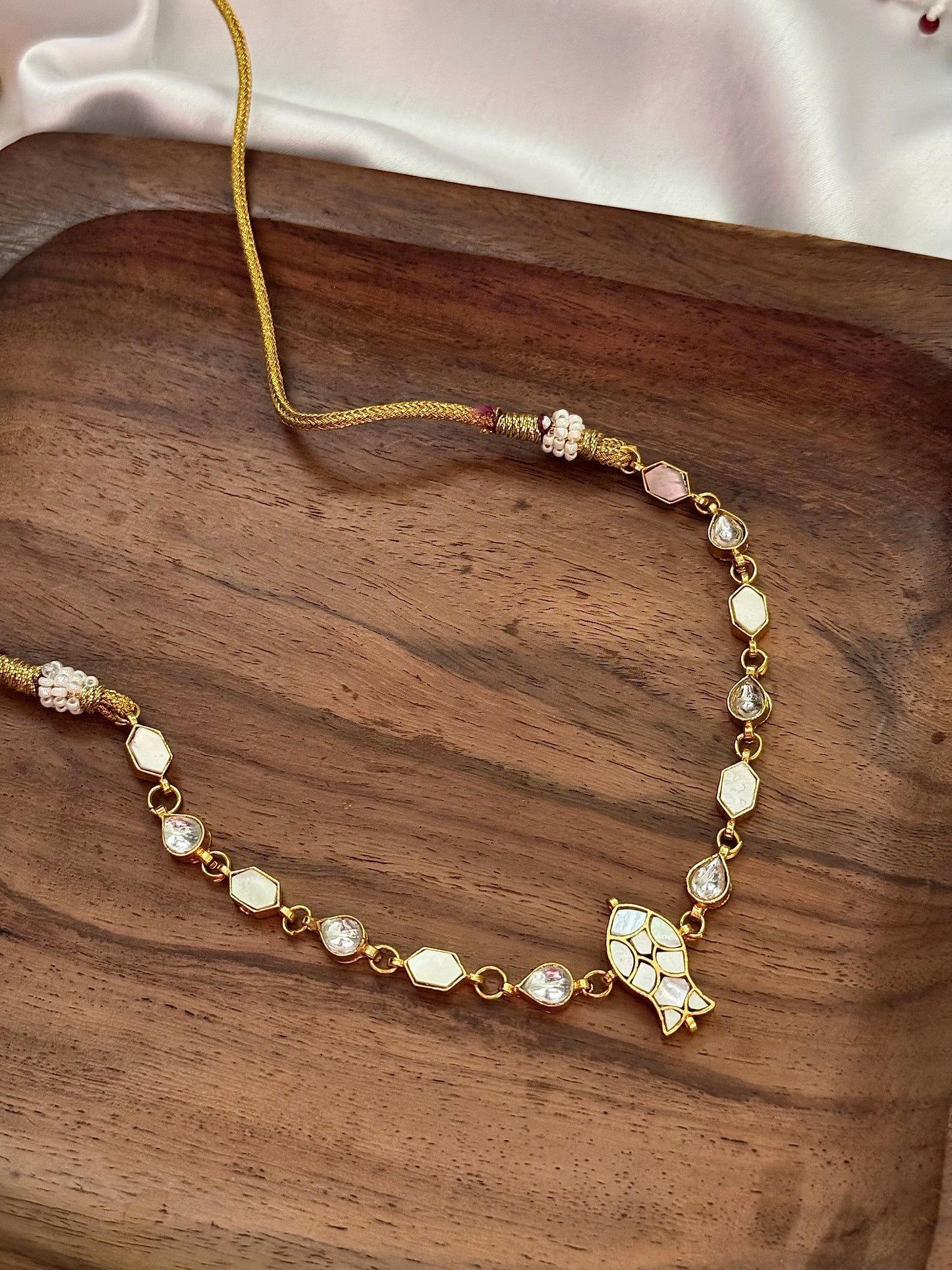 Mother Of Peal Fish Necklace