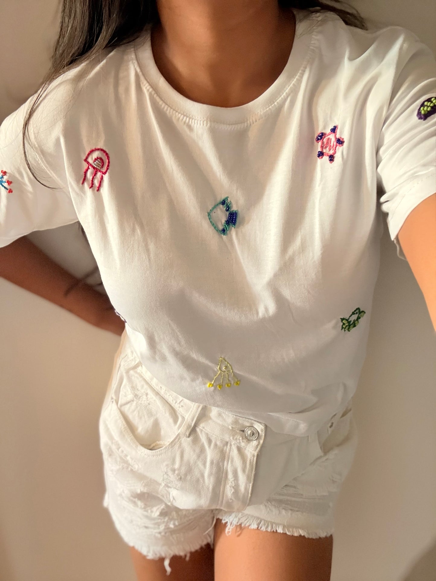 Ananya beach hand embroidered tshirt