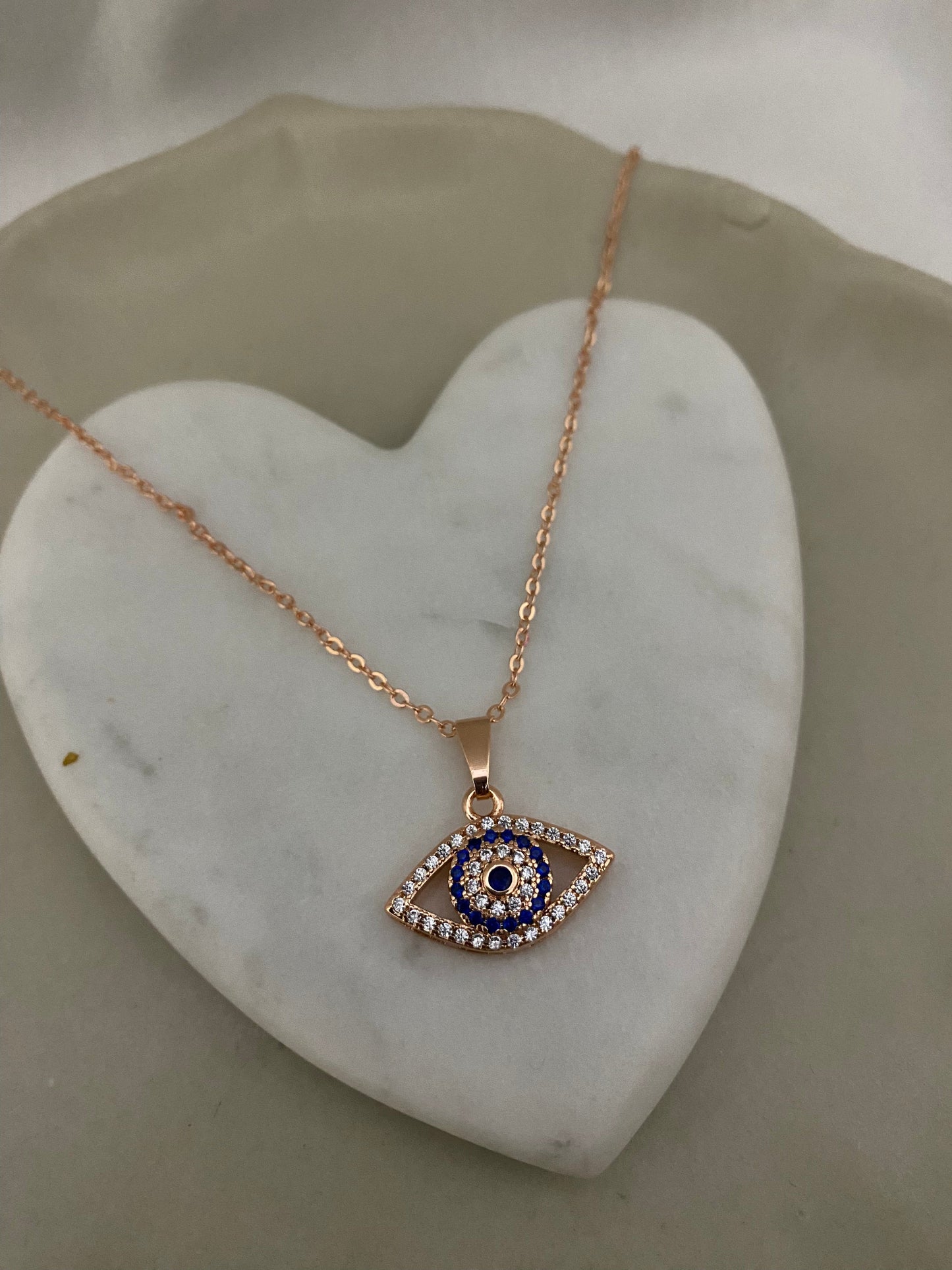 Rose Gold Evil Eye Chain