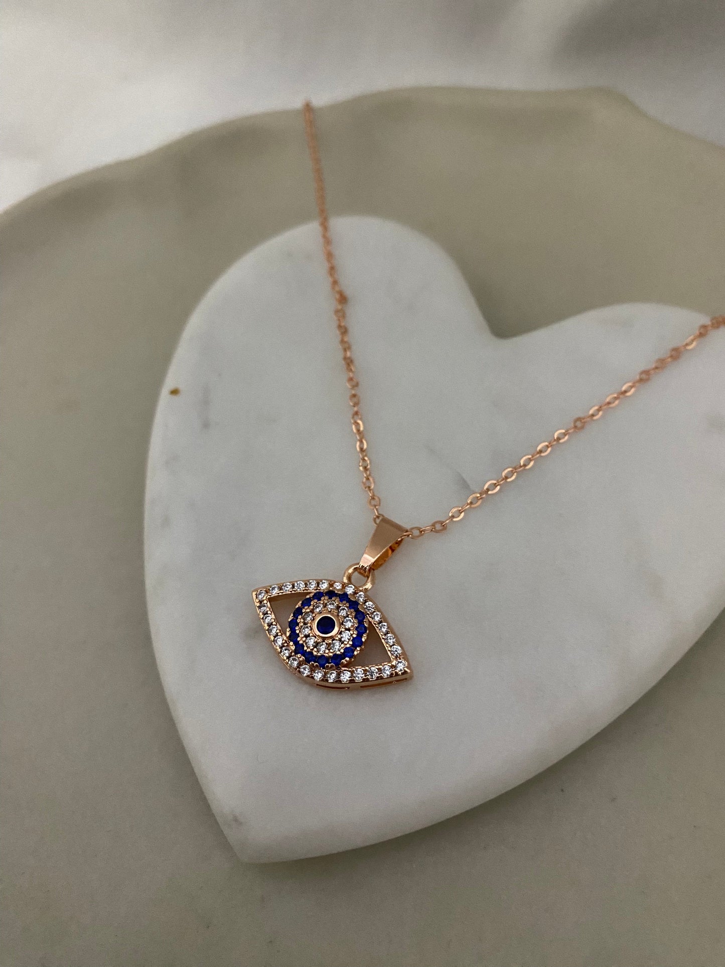 Rose Gold Evil Eye Chain