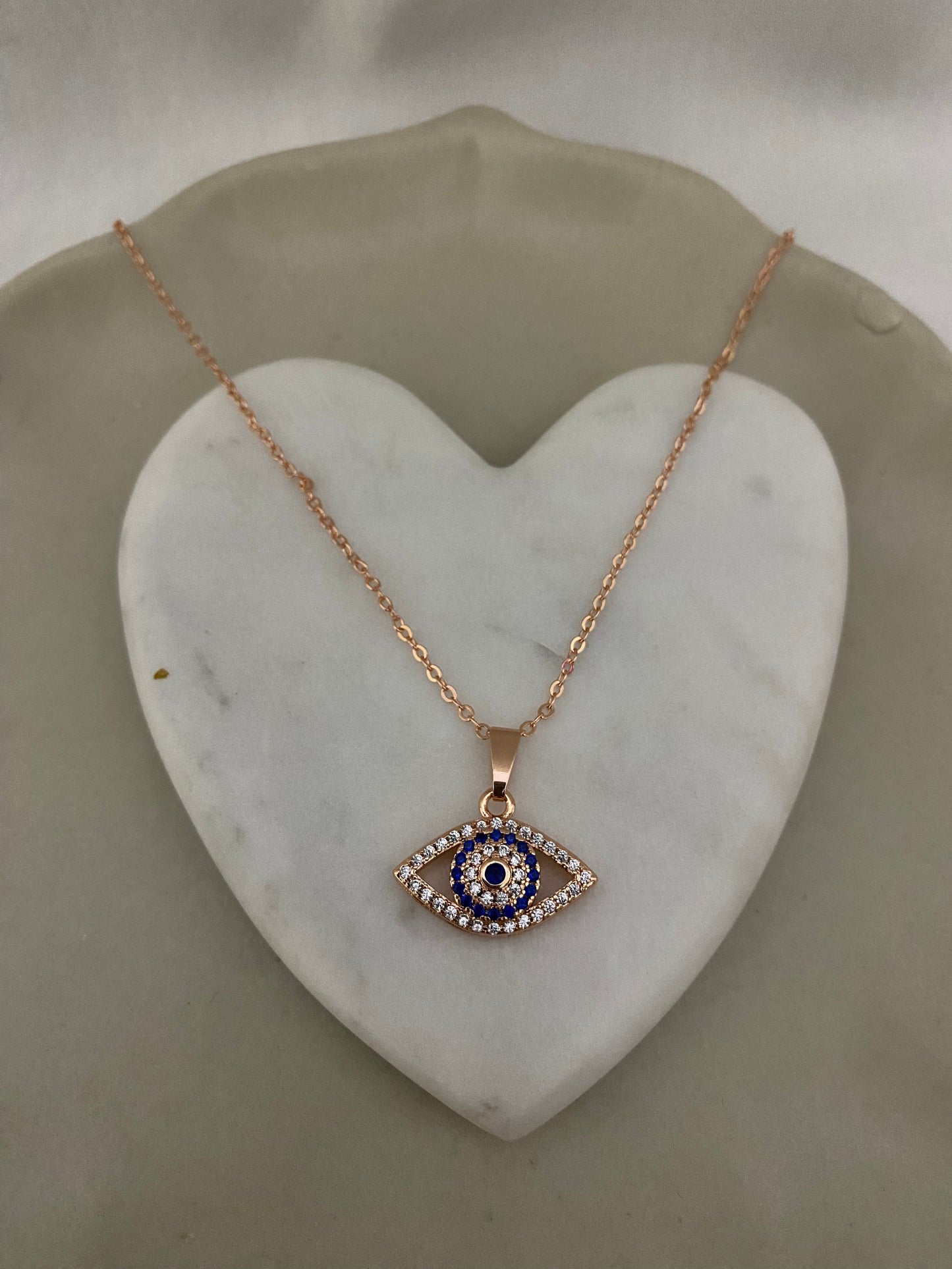 Rose Gold Evil Eye Chain