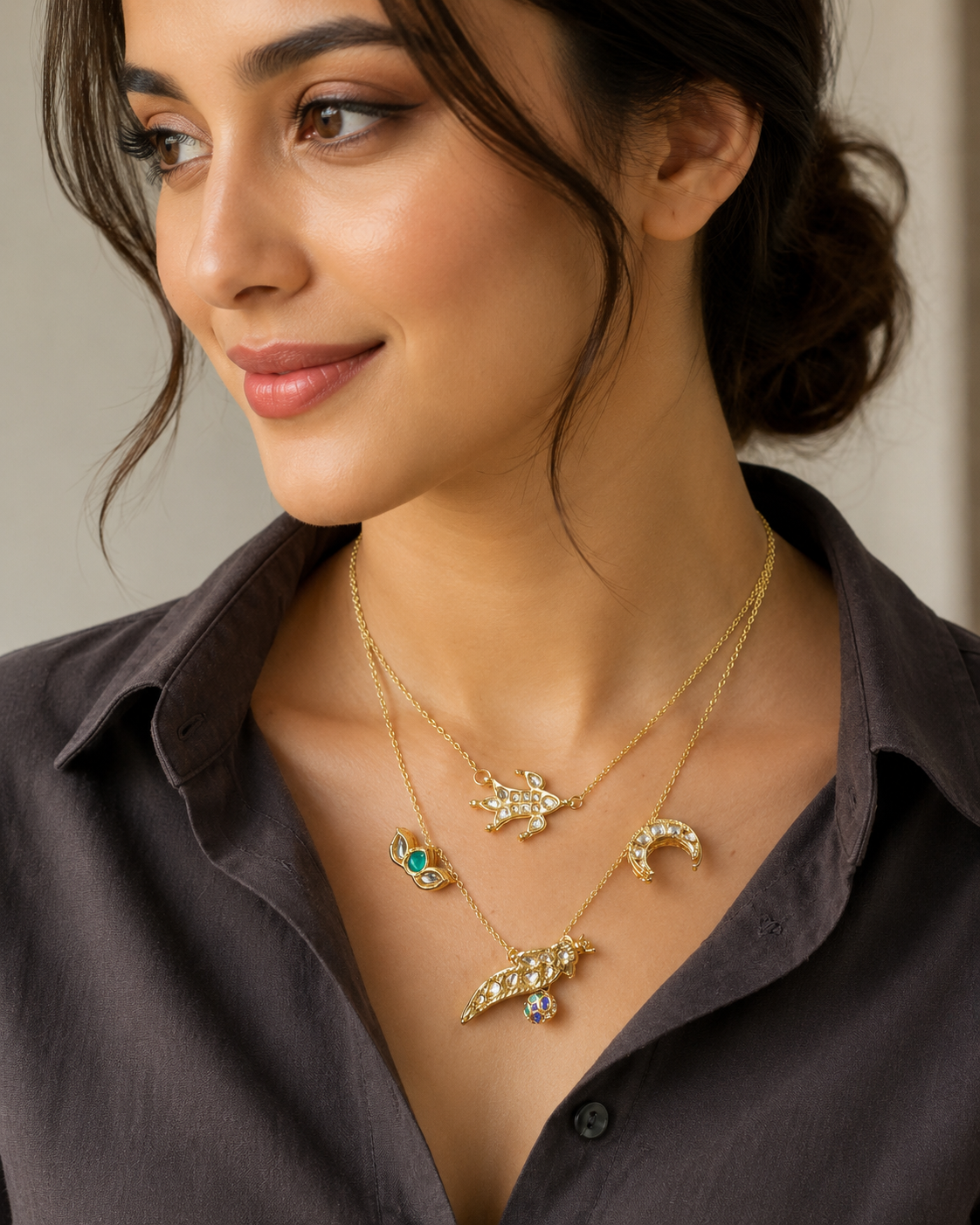 Layered Fish Chand Necklace