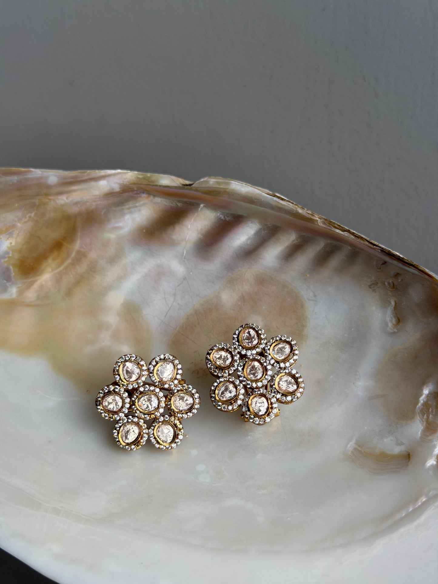 Floral Polki Studs