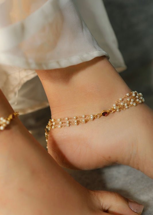 Minimal Ruby Anklets