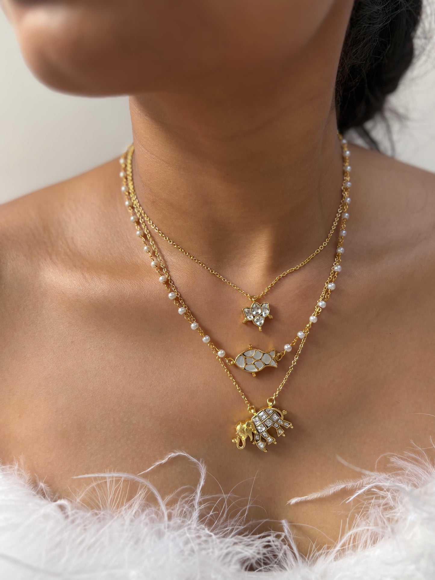 Layered Lotus Elephant Chain