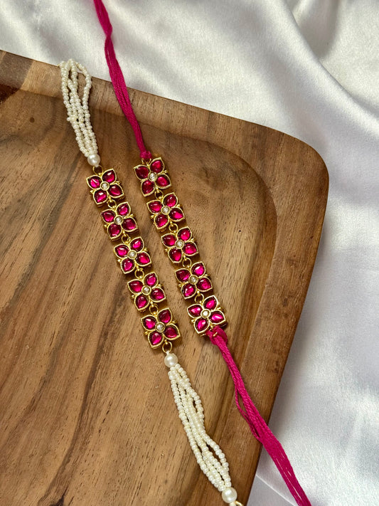Ruby Flower Couple Rakhi