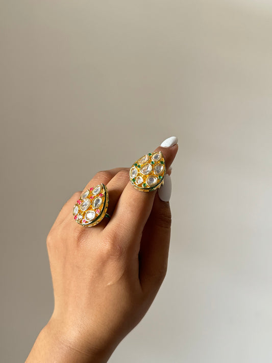 Kundan Drop Ring