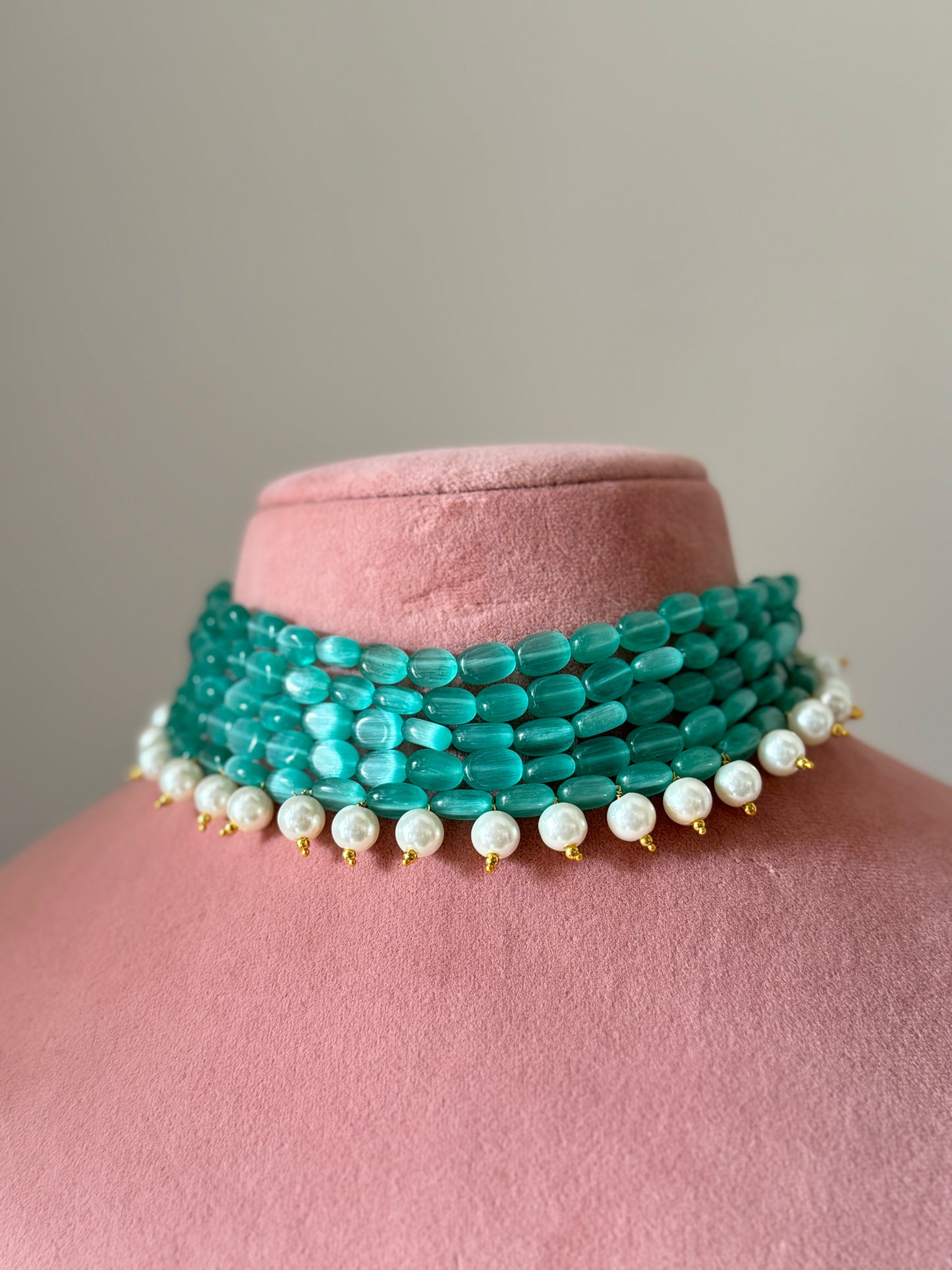 Panna Moti Bead Choker