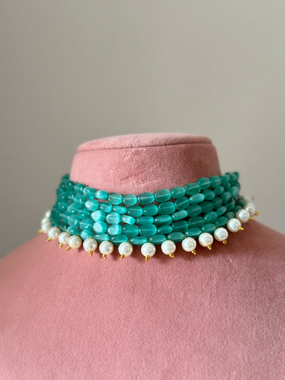 Panna Moti Bead Choker