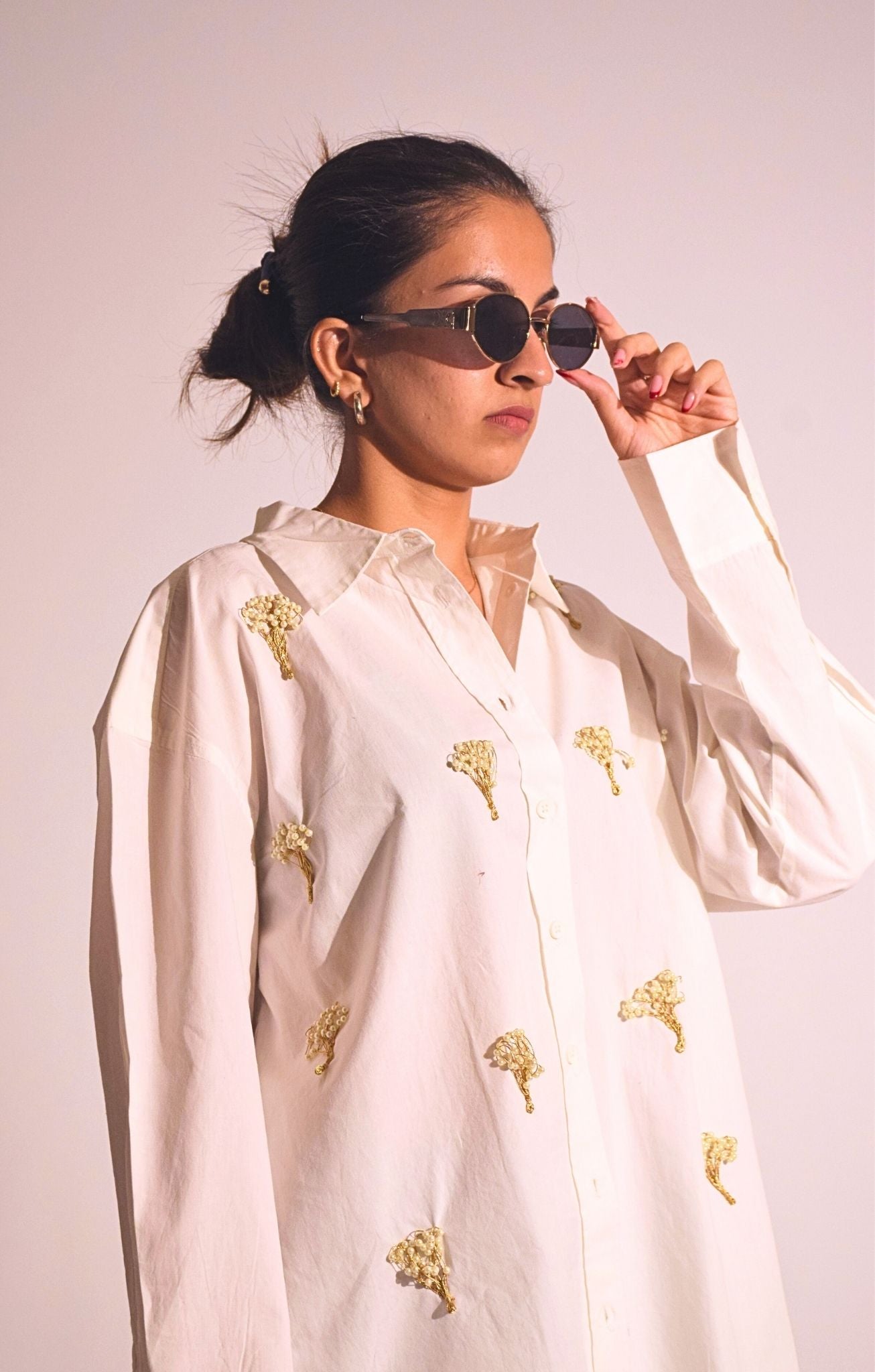 Tree Of life Embellished Handcrafted Oversized Shirt