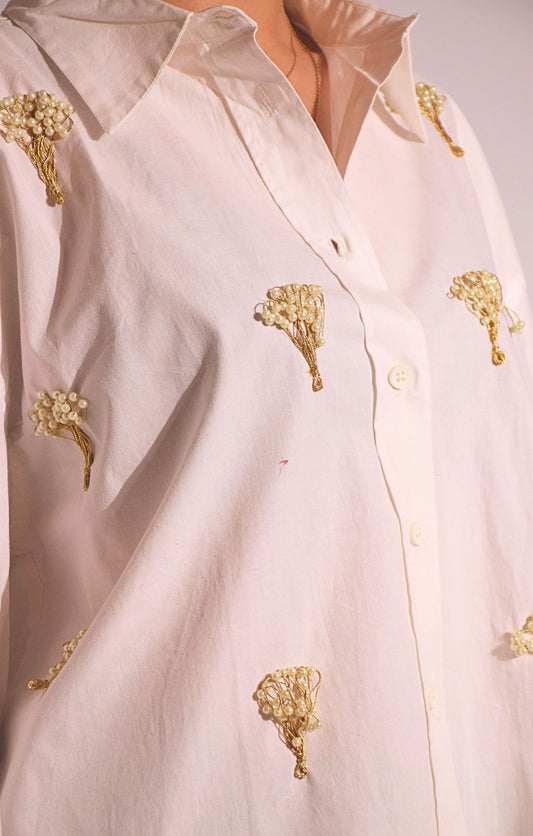 Tree Of life Embellished Handcrafted Oversized Shirt