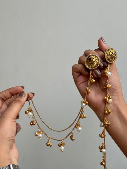 Kesari Pearl String Earrings