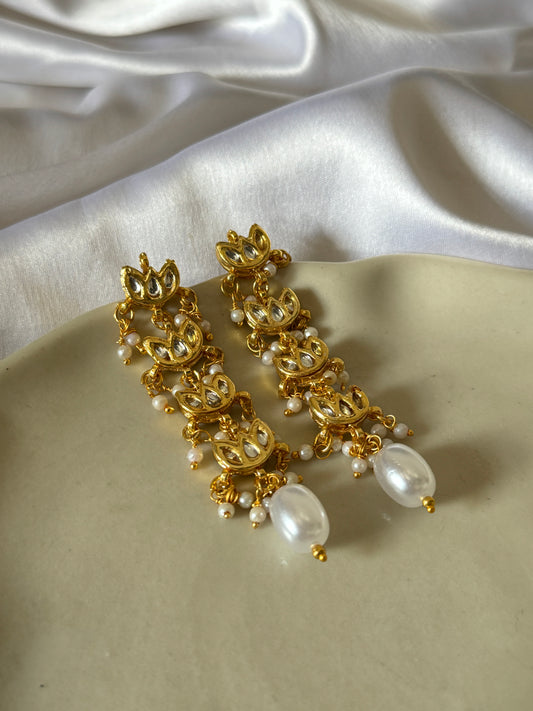 Long Lotus Earrings