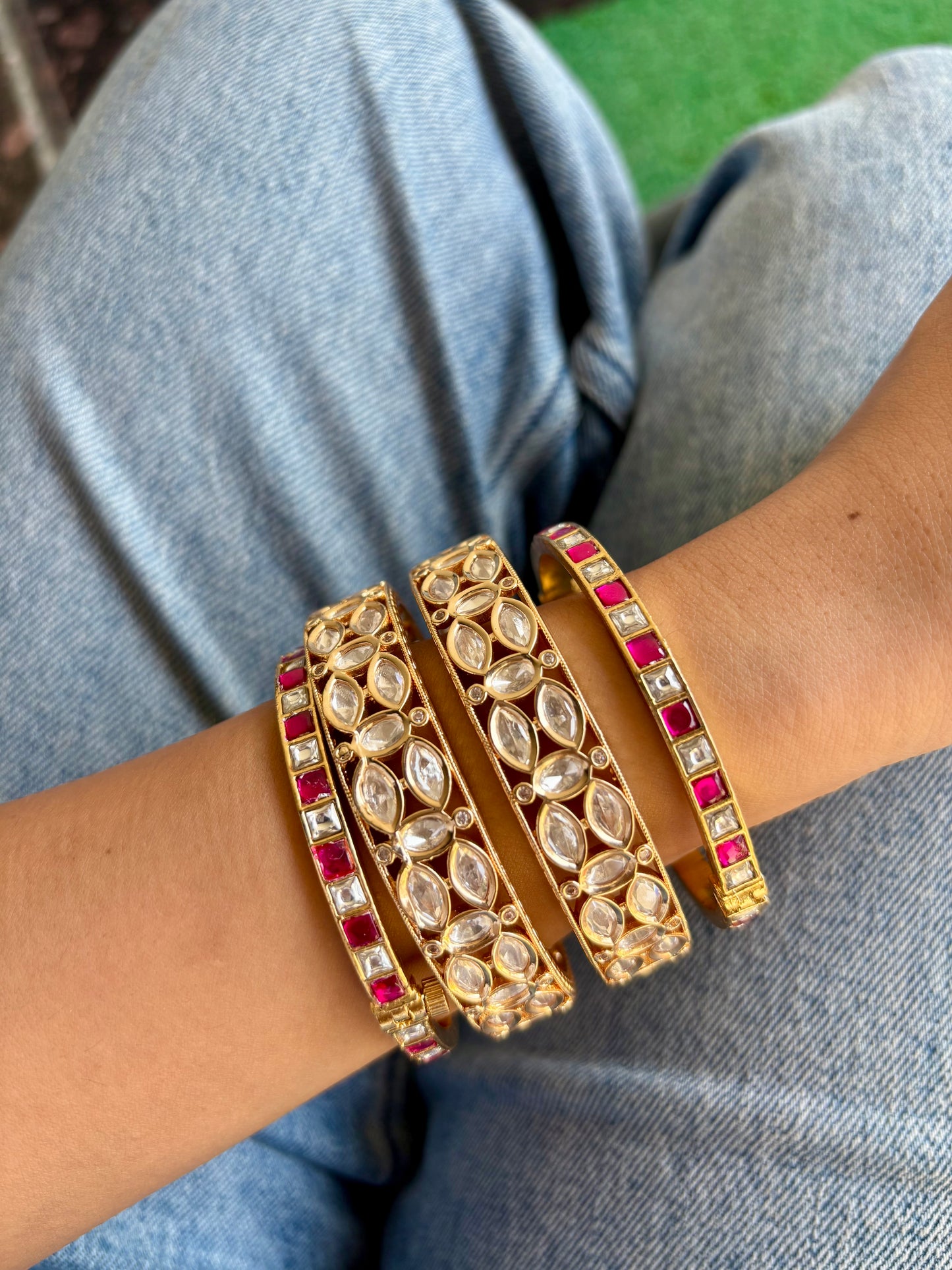 Ruby Polki Bangle