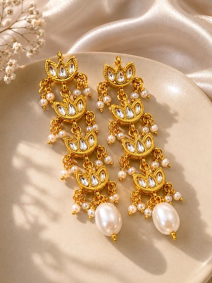 Long Lotus Earrings