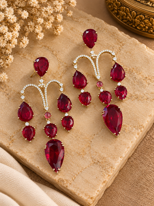 Red Statement Earrings