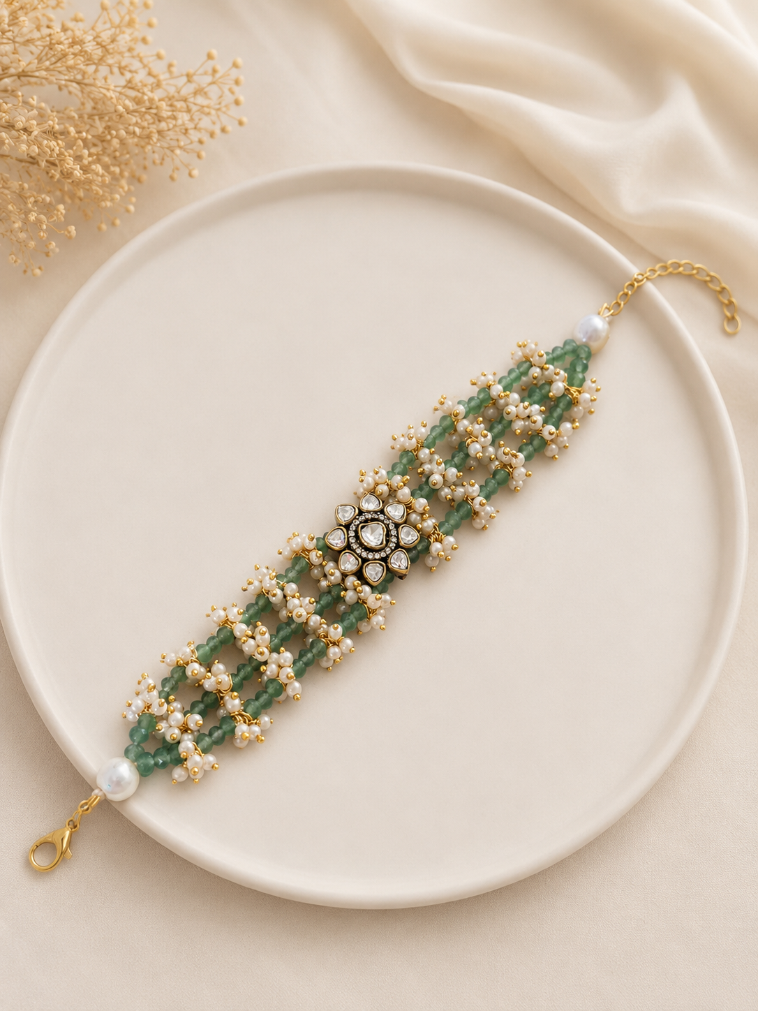 Polki Flower Bracelet