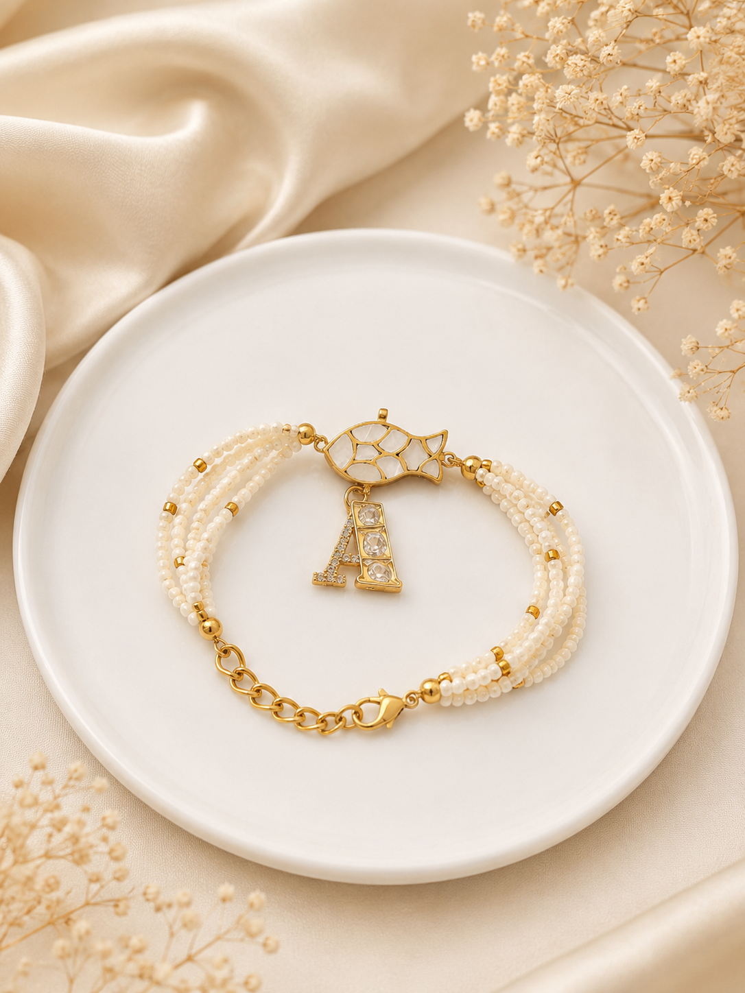 Personalised Mother Pearl Bracelet