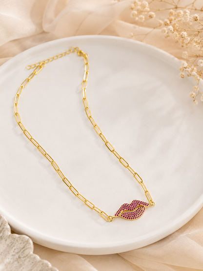 Pink Lips Pendant Neckchain