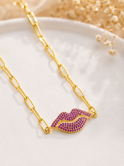 Pink Lips Pendant Neckchain