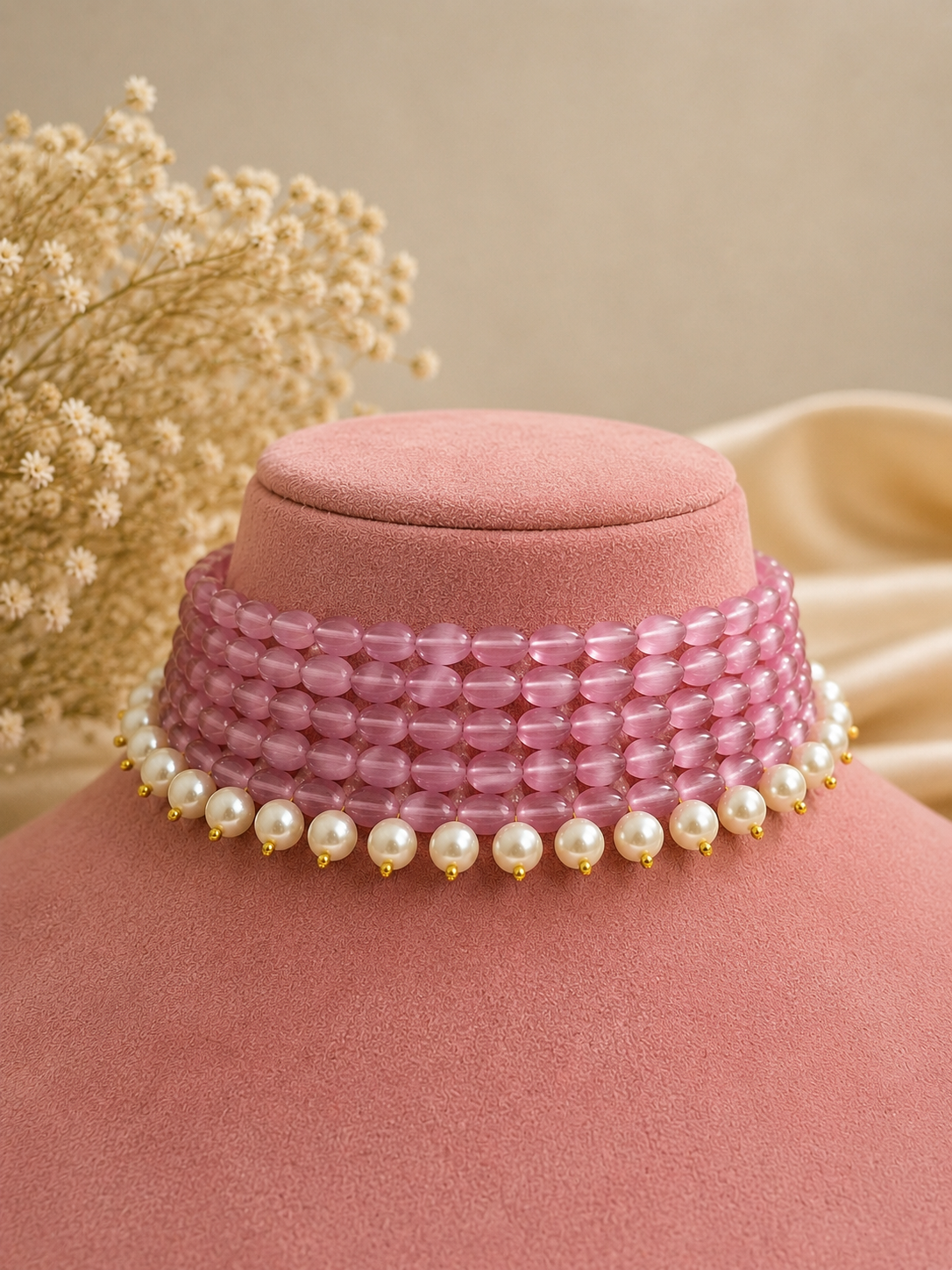 Panna Moti Bead Choker