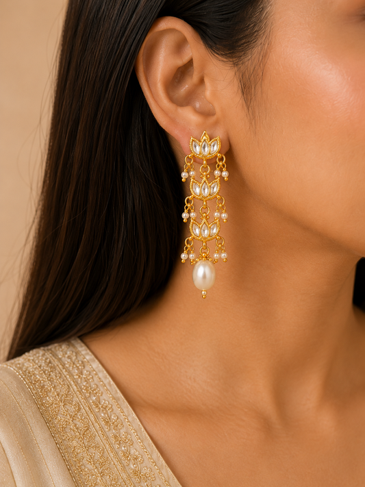 Long Lotus Earrings
