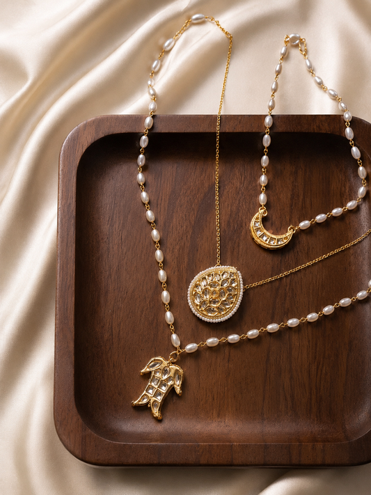Minimal Moon Layered Necklace