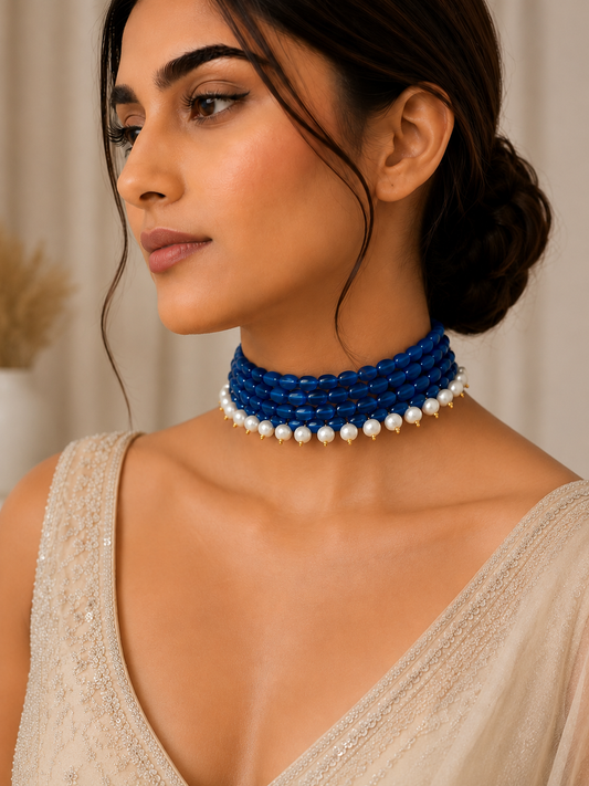 Panna Moti Bead Choker