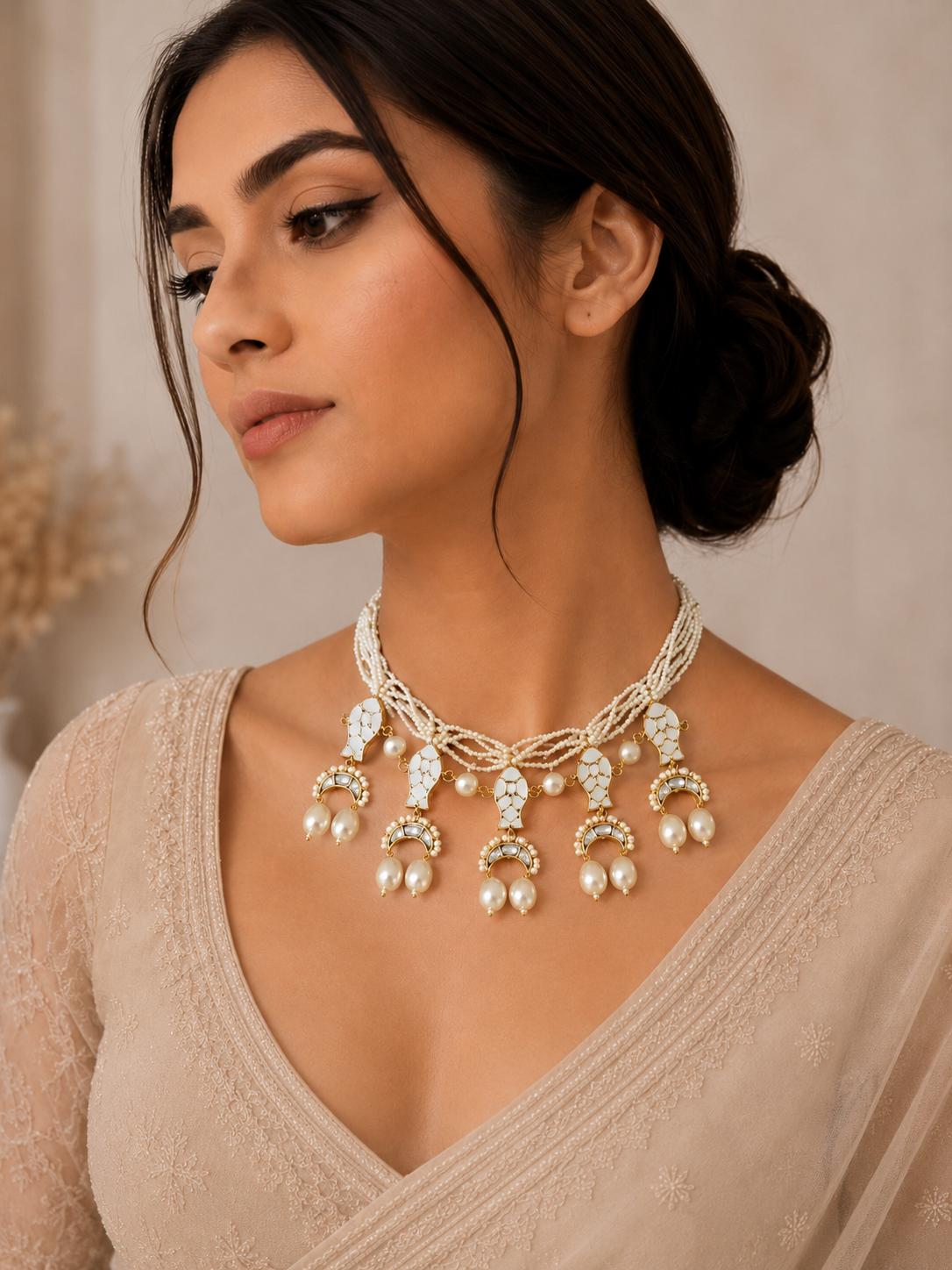 Mother Pearl Fish Necklace