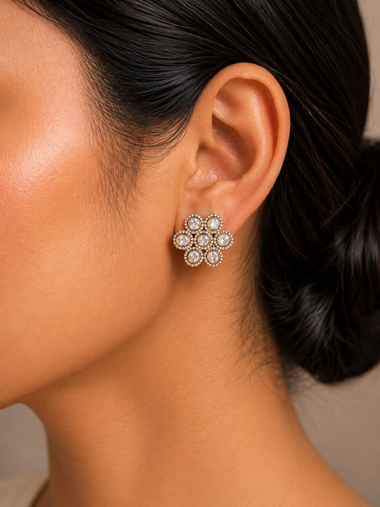 Floral Polki Studs