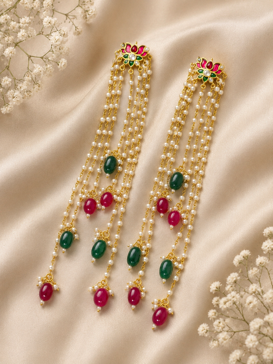 Lotus Long Earrings