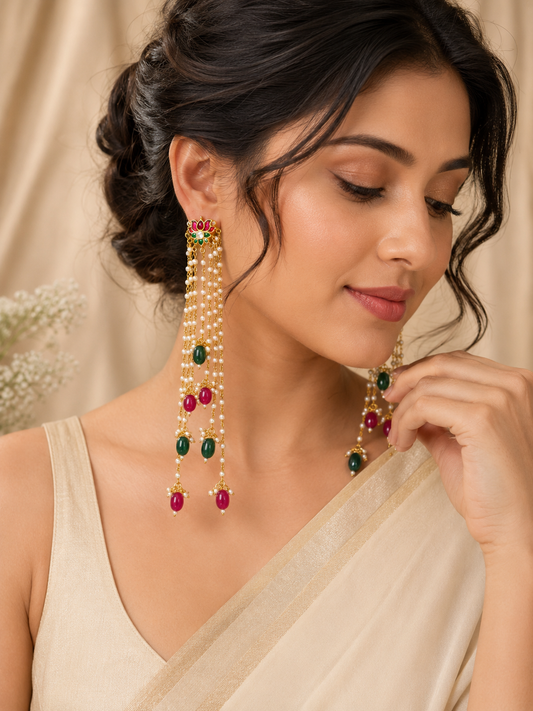 Lotus Long Earrings