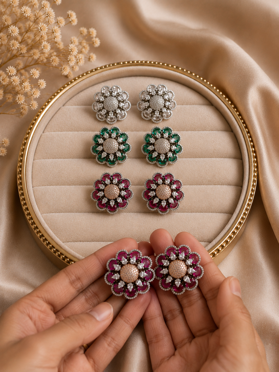 Floral American Studs