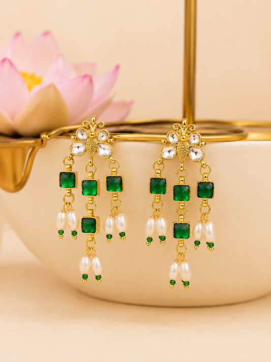 Cute Butterfly Green Earrings